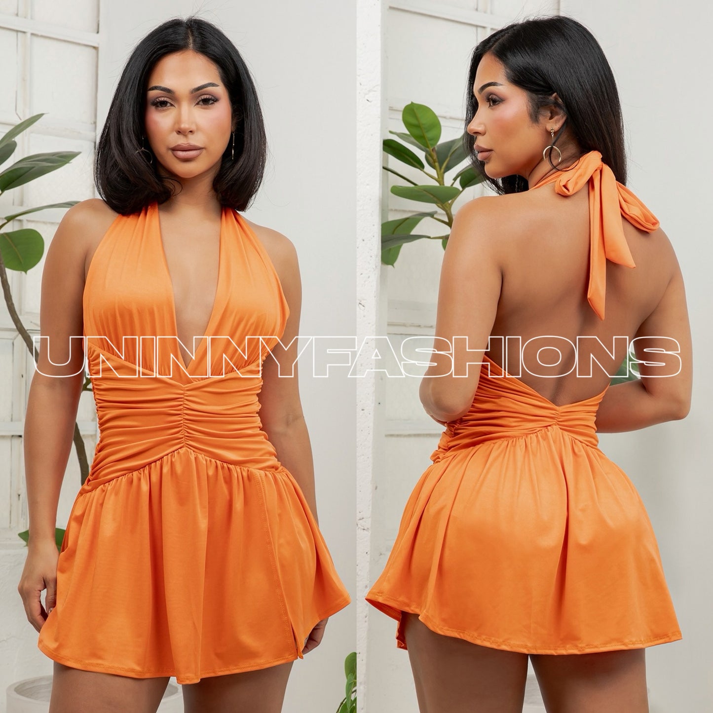Orange Halter Dress