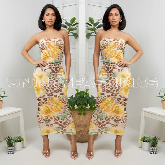 Yellow Cheetah Dress