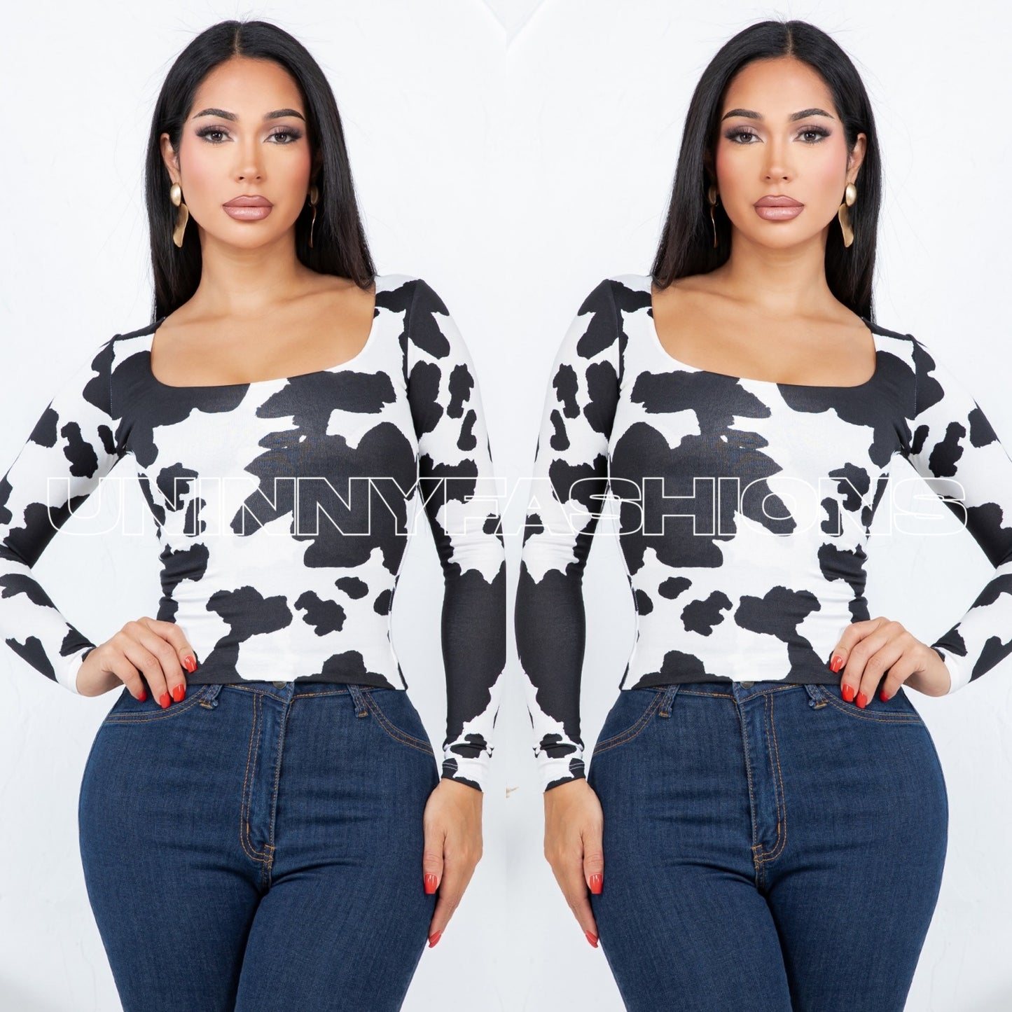 Cow Print Top