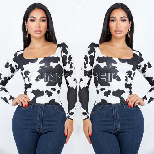 Cow Print Top