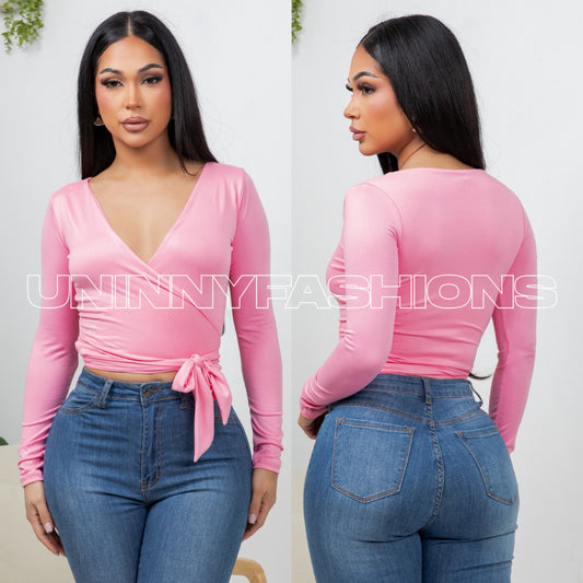 Pink Wrap Top