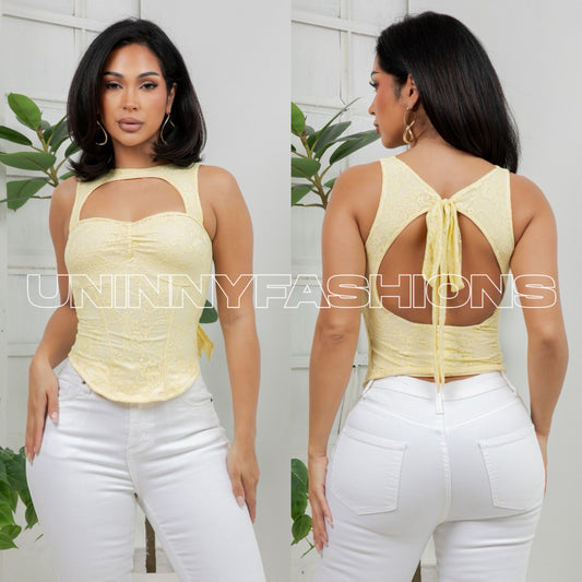 Yellow Lace Top
