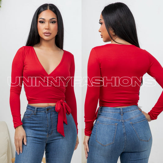 Red Wrap Top