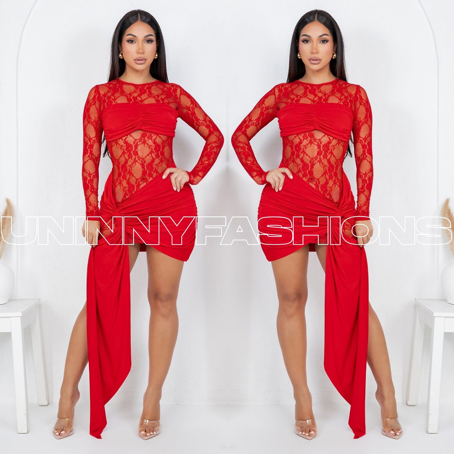 Sexy Red Lace Dress