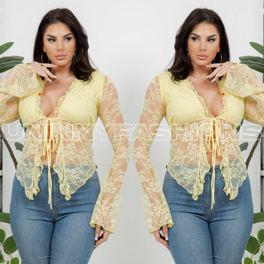 Banana Lace Top