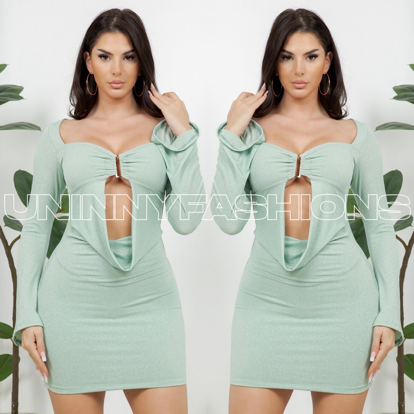 Mint Glitter Dress