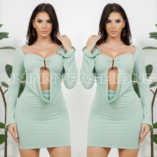 Mint Glitter Dress